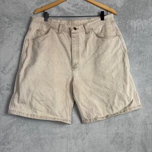 Vintage Rugged Wear Cargo Carpenter Denim Shorts Mens Size 38 Streetwear Y2K